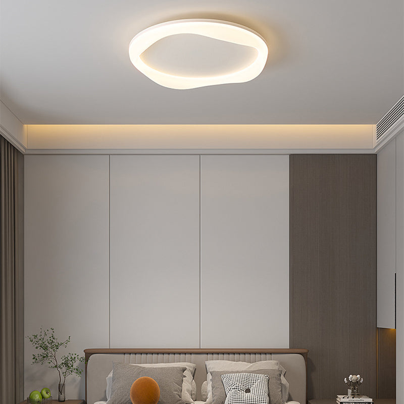Modern Simplicity Iron Acrylic Round LED Flush Mount Ceiling Light For Bedroom