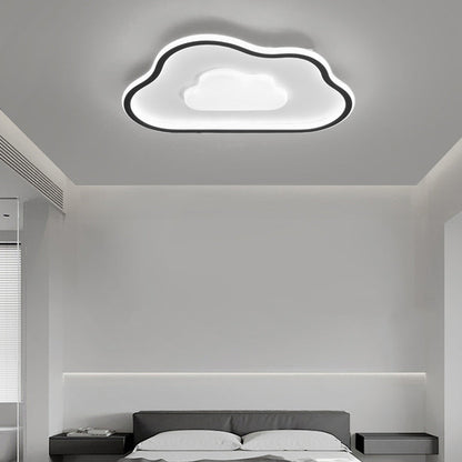 モダンでシンプルな銅シリコンアクリル製トライアングルクラウドLEDフラッシュマウントシーリングライト寝室用