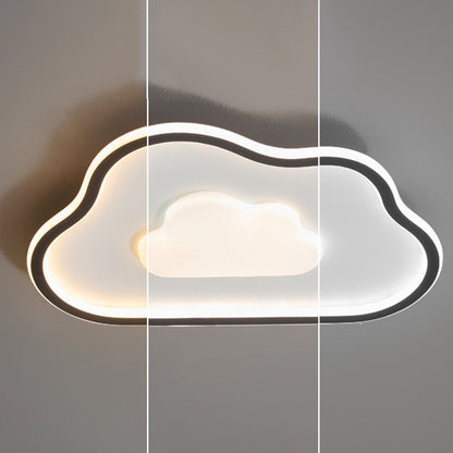 モダンでシンプルな銅シリコンアクリル製トライアングルクラウドLEDフラッシュマウントシーリングライト寝室用