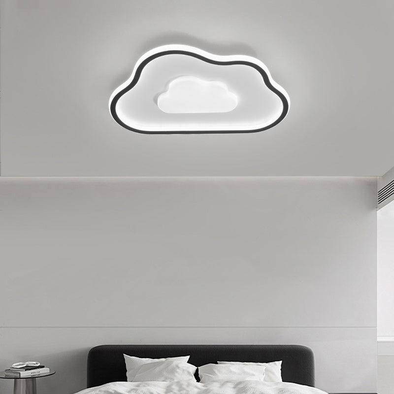 モダンでシンプルな銅シリコンアクリル製トライアングルクラウドLEDフラッシュマウントシーリングライト寝室用