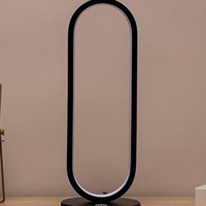 Modern Minimalist Ellipse S Shape Iron Aluminum Silicone LED Table Lamp For Bedroom
