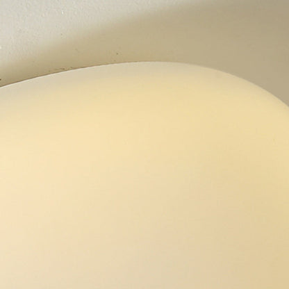Modern Minimalist Pebble Shape Hardware PE LED Flush Mount Ceiling Light For Bedroom