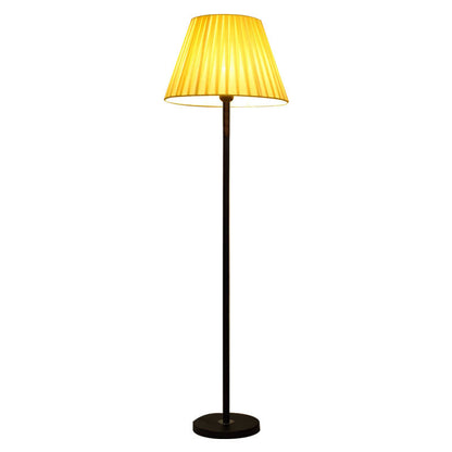 Contemporary Nordic Drum Iron Pleated Fabric 1-Light Standing Floor Lamp For Living Room