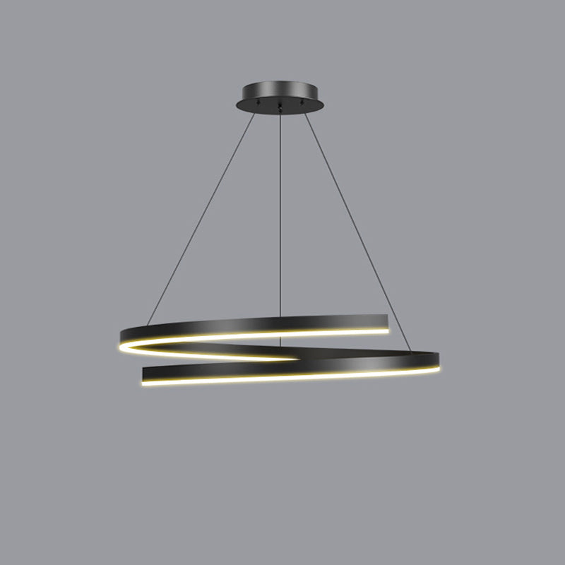 ثريات LED معاصرة مبتكرة من الحديد والألومنيوم والسيليكون والأكريليك مزودة بإضاءة جزيرة لغرفة الطعام