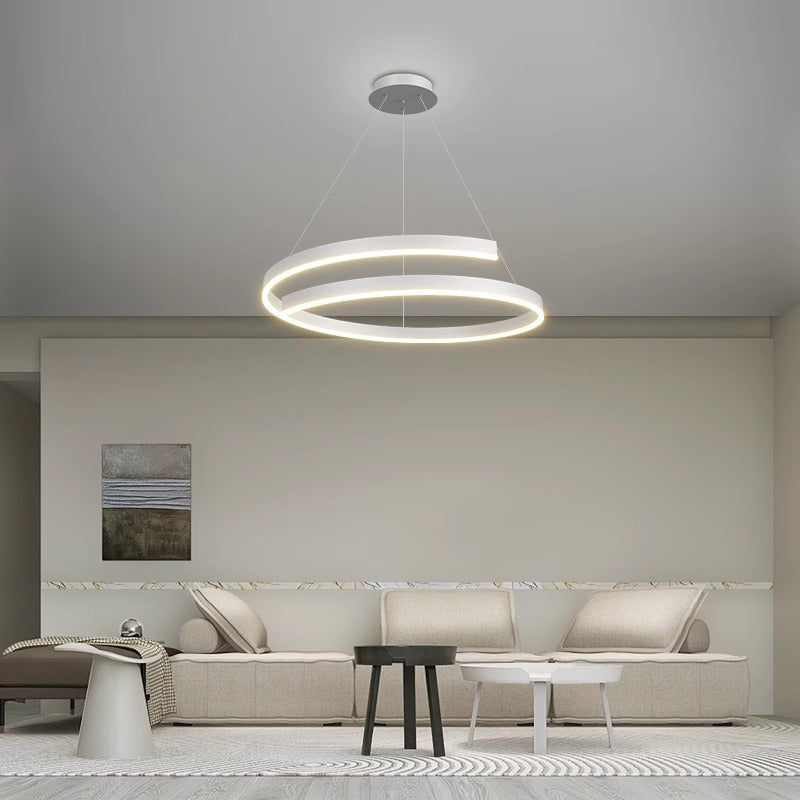 ثريات LED معاصرة مبتكرة من الحديد والألومنيوم والسيليكون والأكريليك مزودة بإضاءة جزيرة لغرفة الطعام