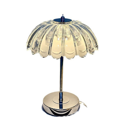 Modern Luxury Transparent Glass Pumpkin Lampshade USB LED Table Lamp For Bedroom
