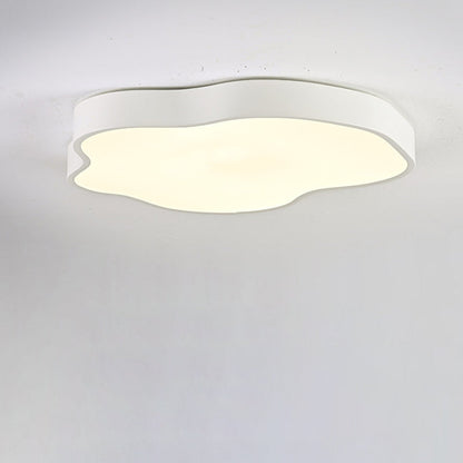 Modern Minimalist Cream Cloud Iron Acrylic LED Flush Mount Ceiling Light For Bedroom