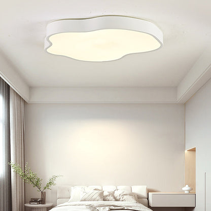 Modern Minimalist Cream Cloud Iron Acrylic LED Flush Mount Ceiling Light For Bedroom