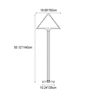 Traditional Vintage Triangle Shape Round Cone Wood Linen 1-Light Standing Floor Lamp For Bedroom