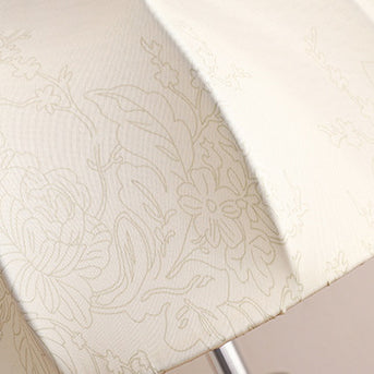 Traditional Vintage Pull Chain Dome Peony Print Pattern Fabric Wood Iron 1-Light Table Lamp For Bedroom