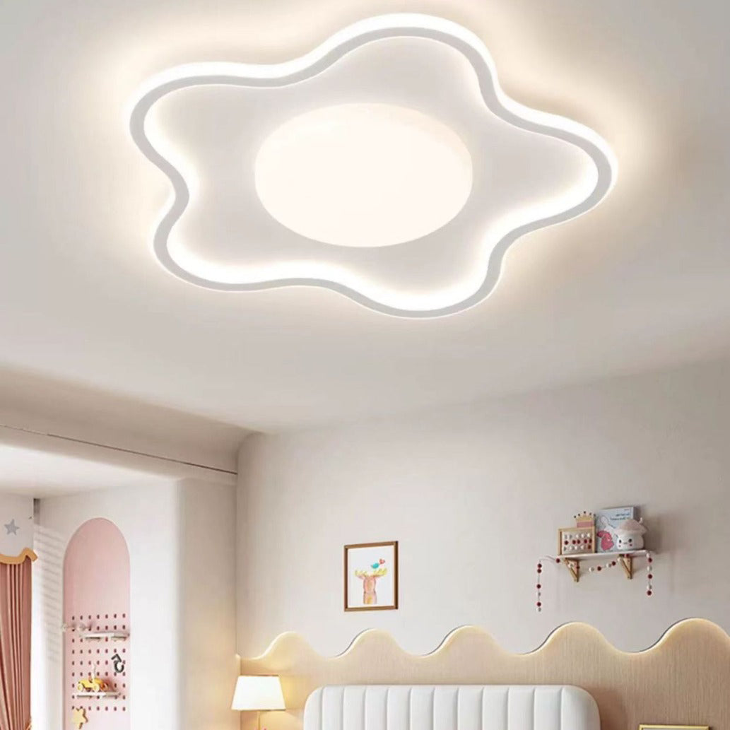 Contemporary Creative Star Iron Aluminum Acrylic Silicone LED Flush Mount Ceiling Light For Bedroom