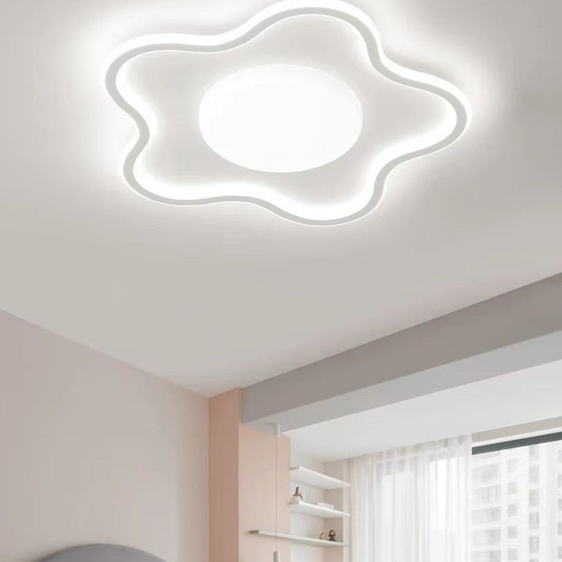 Contemporary Creative Star Iron Aluminum Acrylic Silicone LED Flush Mount Ceiling Light For Bedroom