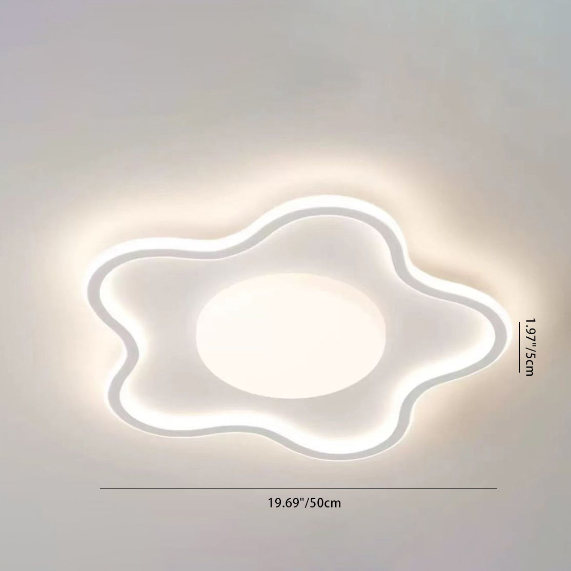 Contemporary Creative Star Iron Aluminum Acrylic Silicone LED Flush Mount Ceiling Light For Bedroom