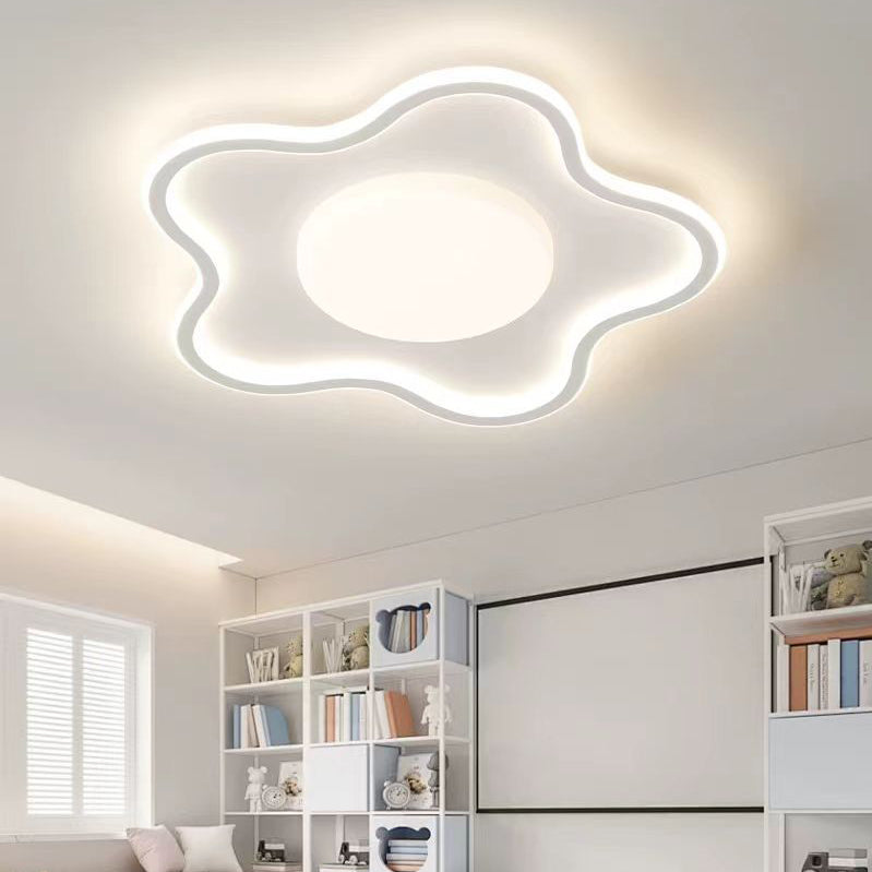 Contemporary Creative Star Iron Aluminum Acrylic Silicone LED Flush Mount Ceiling Light For Bedroom
