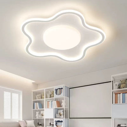 Contemporary Creative Star Iron Aluminum Acrylic Silicone LED Flush Mount Ceiling Light For Bedroom