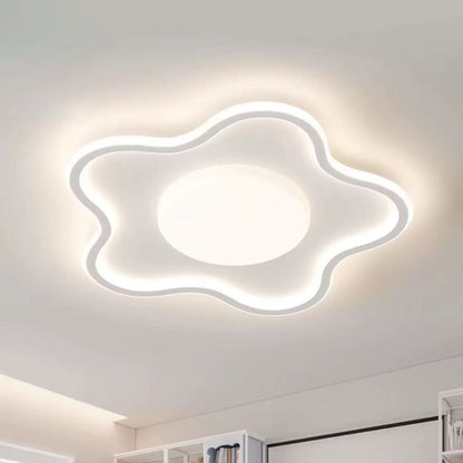 Contemporary Creative Star Iron Aluminum Acrylic Silicone LED Flush Mount Ceiling Light For Bedroom