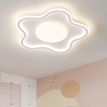 Contemporary Creative Star Iron Aluminum Acrylic Silicone LED Flush Mount Ceiling Light For Bedroom