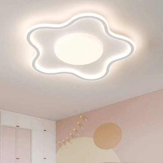 Contemporary Creative Star Iron Aluminum Acrylic Silicone LED Flush Mount Ceiling Light For Bedroom