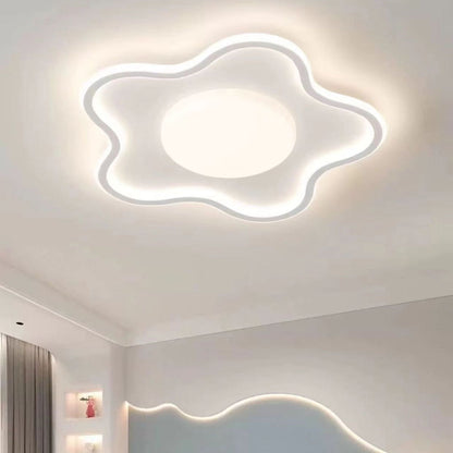 Contemporary Creative Star Iron Aluminum Acrylic Silicone LED Flush Mount Ceiling Light For Bedroom