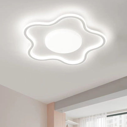 Contemporary Creative Star Iron Aluminum Acrylic Silicone LED Flush Mount Ceiling Light For Bedroom