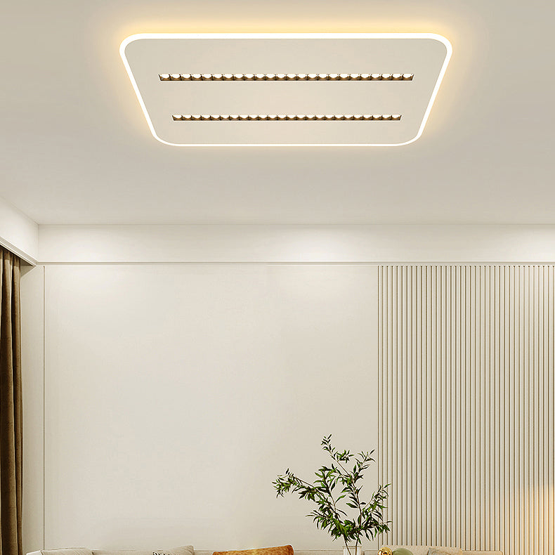 Modern Minimalist Square Rectangular Iron Aluminum Acrylic Spotlight LED Flush Mount Ceiling Light For Living Room