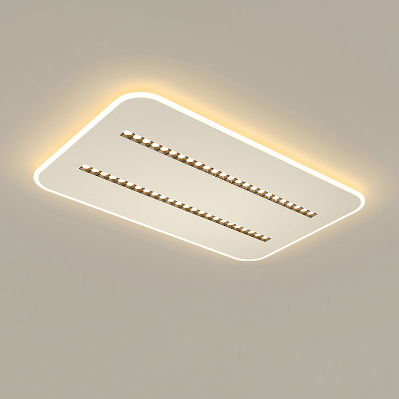 Modern Minimalist Square Rectangular Iron Aluminum Acrylic Spotlight LED Flush Mount Ceiling Light For Living Room