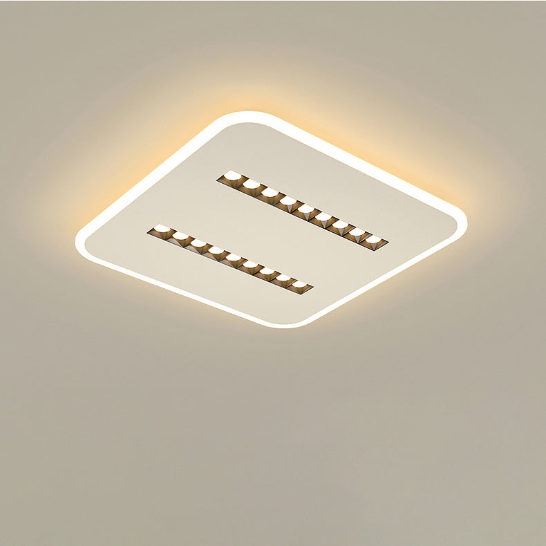 Modern Minimalist Square Rectangular Iron Aluminum Acrylic Spotlight LED Flush Mount Ceiling Light For Living Room