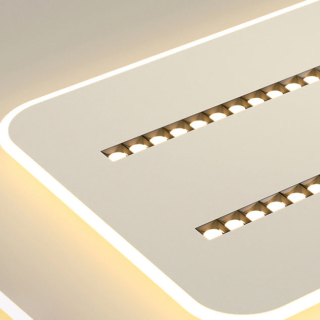 Modern Minimalist Square Rectangular Iron Aluminum Acrylic Spotlight LED Flush Mount Ceiling Light For Living Room