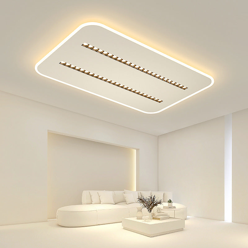 Modern Minimalist Square Rectangular Iron Aluminum Acrylic Spotlight LED Flush Mount Ceiling Light For Living Room