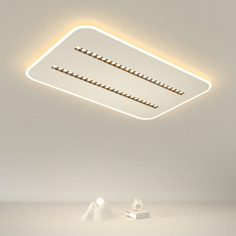 Modern Minimalist Square Rectangular Iron Aluminum Acrylic Spotlight LED Flush Mount Ceiling Light For Living Room
