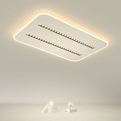 Modern Minimalist Square Rectangular Iron Aluminum Acrylic Spotlight LED Flush Mount Ceiling Light For Living Room
