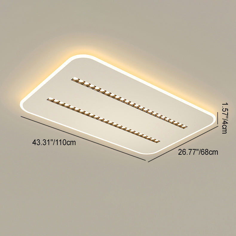 Modern Minimalist Square Rectangular Iron Aluminum Acrylic Spotlight LED Flush Mount Ceiling Light For Living Room