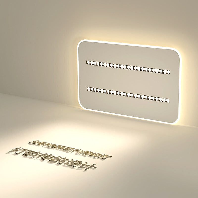 Modern Minimalist Square Rectangular Iron Aluminum Acrylic Spotlight LED Flush Mount Ceiling Light For Living Room