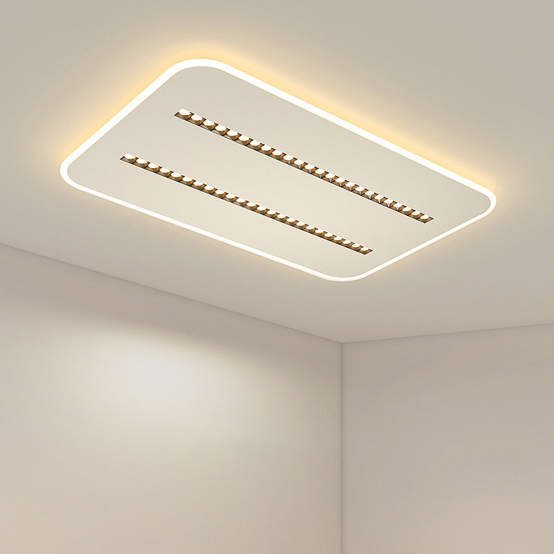 Modern Minimalist Square Rectangular Iron Aluminum Acrylic Spotlight LED Flush Mount Ceiling Light For Living Room