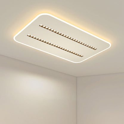 Modern Minimalist Square Rectangular Iron Aluminum Acrylic Spotlight LED Flush Mount Ceiling Light For Living Room