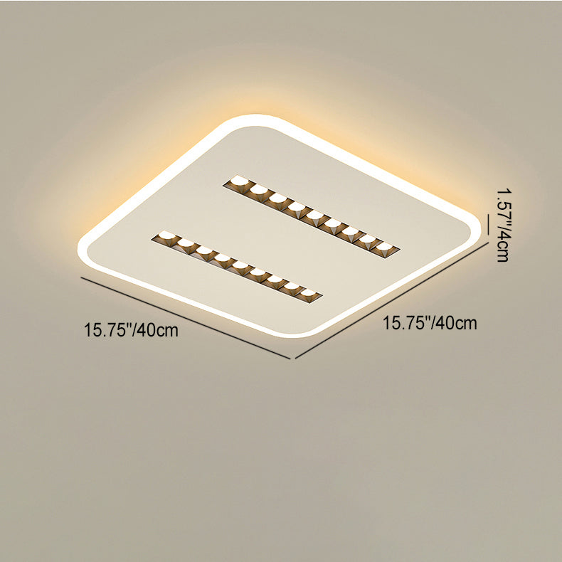 Modern Minimalist Square Rectangular Iron Aluminum Acrylic Spotlight LED Flush Mount Ceiling Light For Living Room