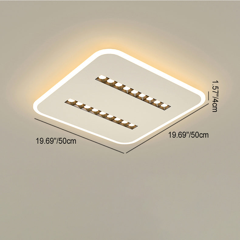 Modern Minimalist Square Rectangular Iron Aluminum Acrylic Spotlight LED Flush Mount Ceiling Light For Living Room