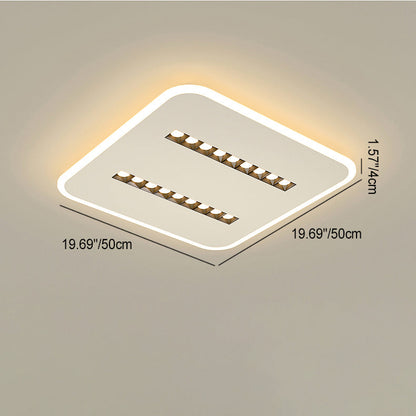 Modern Minimalist Square Rectangular Iron Aluminum Acrylic Spotlight LED Flush Mount Ceiling Light For Living Room