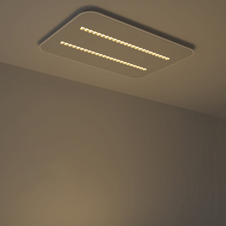 Modern Minimalist Square Rectangular Iron Aluminum Acrylic Spotlight LED Flush Mount Ceiling Light For Living Room