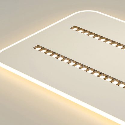 Modern Minimalist Square Rectangular Iron Aluminum Acrylic Spotlight LED Flush Mount Ceiling Light For Living Room