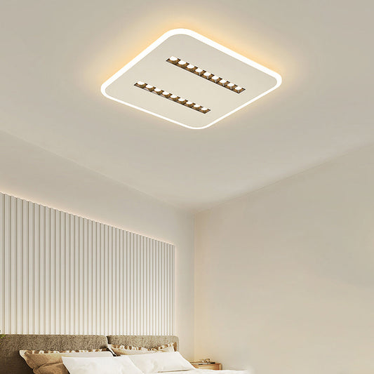 Modern Minimalist Square Rectangular Iron Aluminum Acrylic Spotlight LED Flush Mount Ceiling Light For Living Room
