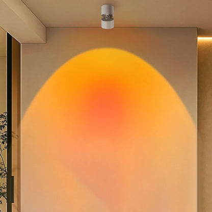 مصباح سقف LED قابل للتعديل بأسطوانة من الألومنيوم بتصميم غروب الشمس وشروق الشمس بتصميم عصري بسيط لغرفة المعيشة 
