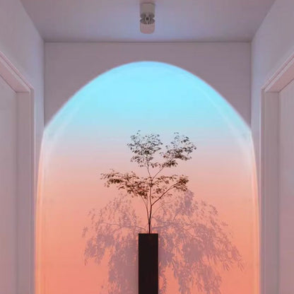 مصباح سقف LED قابل للتعديل بأسطوانة من الألومنيوم بتصميم غروب الشمس وشروق الشمس بتصميم عصري بسيط لغرفة المعيشة 
