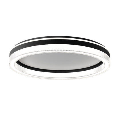Modern Minimalist Round Horizontal Stripes Iron Acrylic LED Flush Mount Ceiling Light For Bedroom
