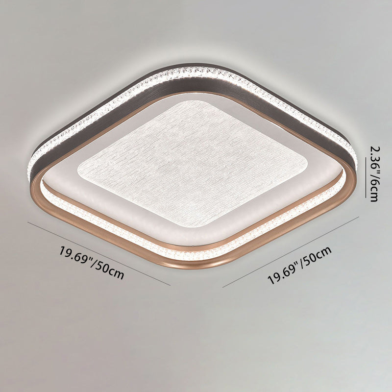Modern Minimalist Clouds Round Square Iron Aluminum Acrylic LED Flush Mount Ceiling Light For Living Room