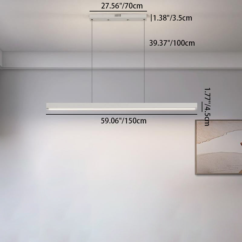ثريا جزيرة LED حديثة بسيطة ذات دوائر هندسية مستقيمة من الحديد والألومنيوم والسيليكون وشريط من الأكريليك لغرفة الطعام 