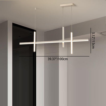 ثريا جزيرة LED حديثة بسيطة ذات دوائر هندسية مستقيمة من الحديد والألومنيوم والسيليكون وشريط من الأكريليك لغرفة الطعام 