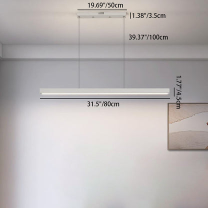 ثريا جزيرة LED حديثة بسيطة ذات دوائر هندسية مستقيمة من الحديد والألومنيوم والسيليكون وشريط من الأكريليك لغرفة الطعام 