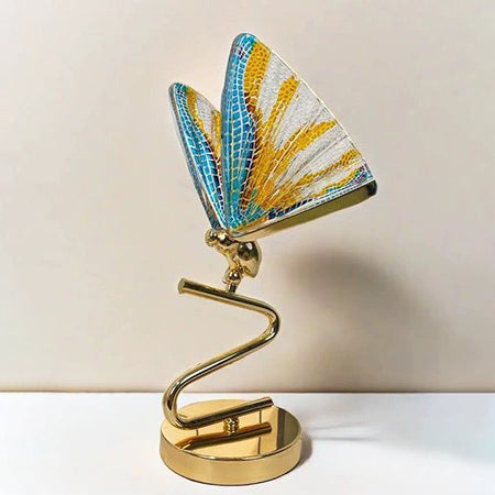 Contemporary Creative Colorful Butterfly Zinc Alloy Iron Acrylic LED Table Lamp For Bedroom