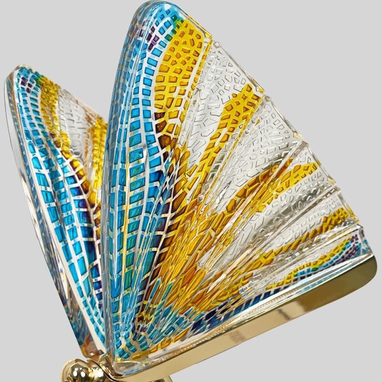 Contemporary Creative Colorful Butterfly Zinc Alloy Iron Acrylic LED Table Lamp For Bedroom